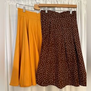 2 midi flowy skirts from shein size small